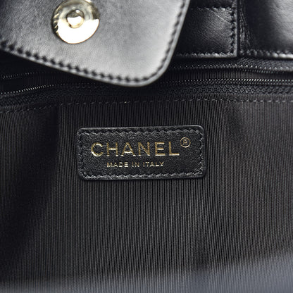 Chanel Calfskin Stitched Shopping Tote Black 7 of 11