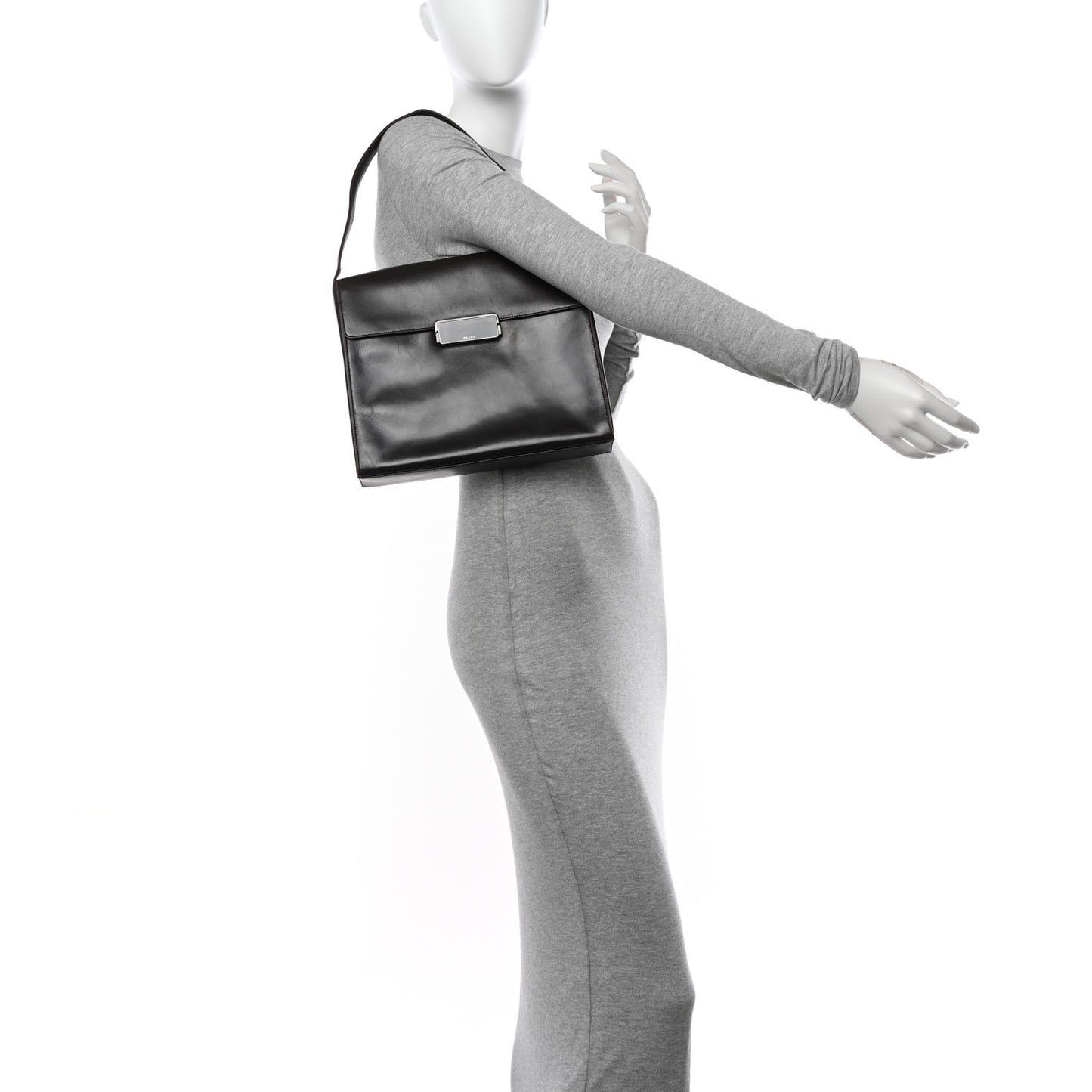 Vitello Smalt Shoulder Bag Ebano