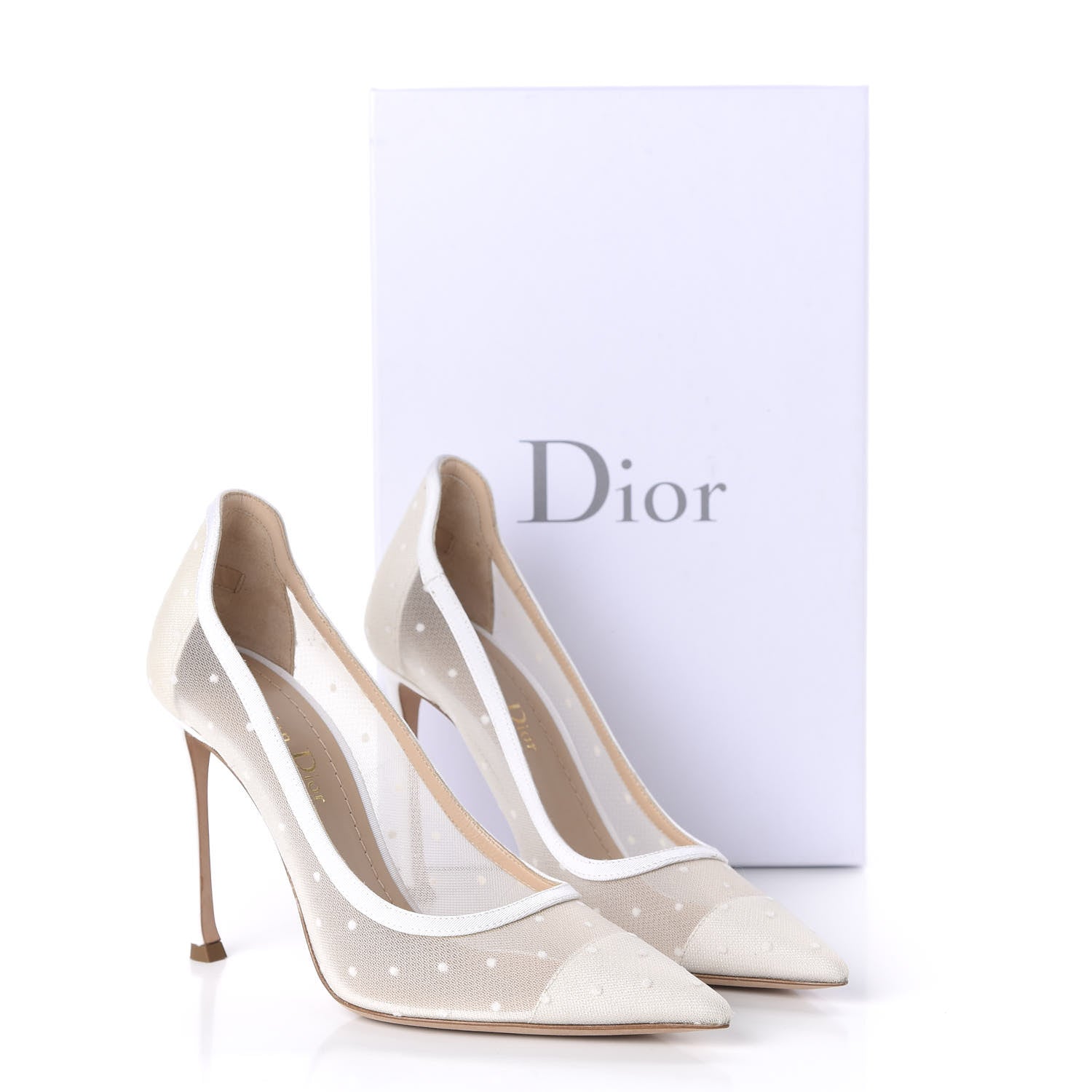 Christian Dior Mesh Plumetis Tulle D-Moi Pumps 36 White 8 of 8