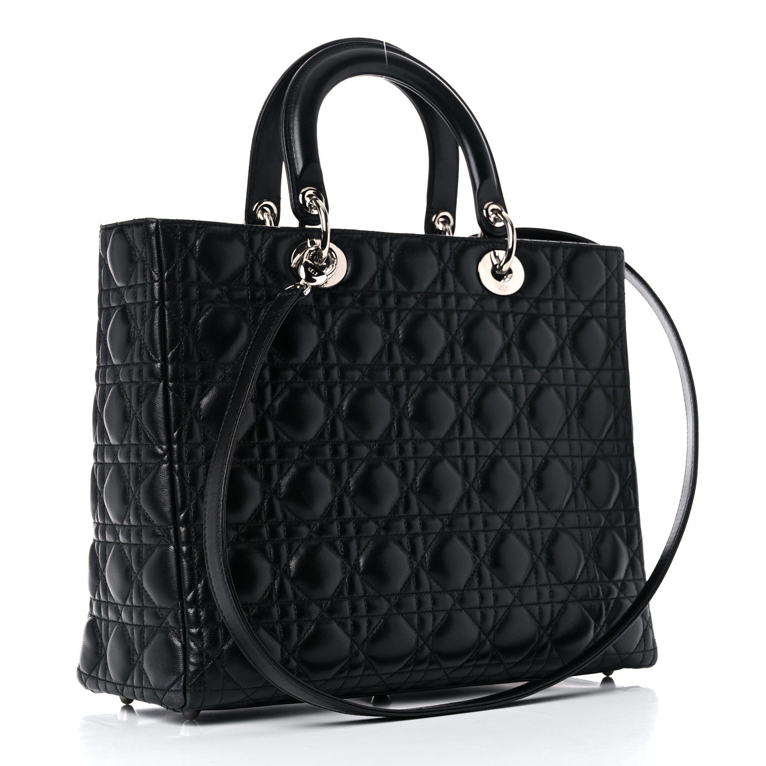 Christian Dior Lambskin Cannage Large Lady Dior Black 2 of 21
