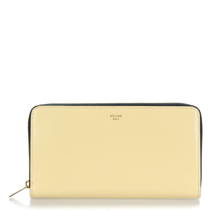Celine Spazzolato Calfskin Large Zip Around Multifunction Wallet Yellow 1 of 8