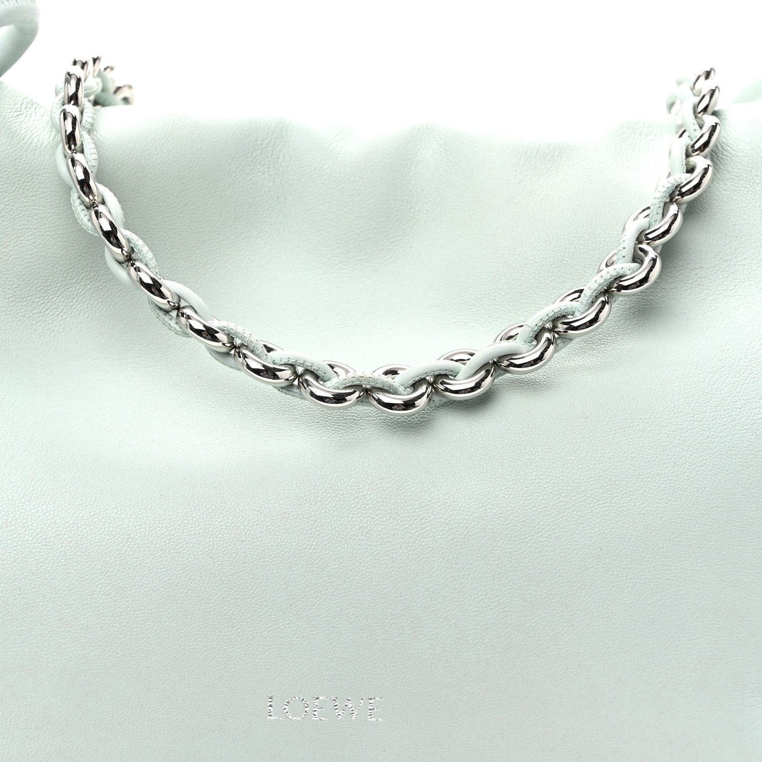 Loewe Mellow Nappa Medium Donut Chain Flamenco Knot Clutch Frozen 8 of 11