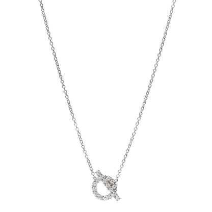 Hermes 18K White Gold Diamond Finesse Pendant Necklace 1 of 6