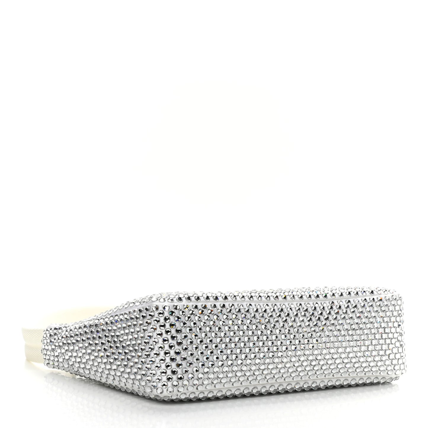 Satin Crystal Mini Re-Edition 2000 Bag White
