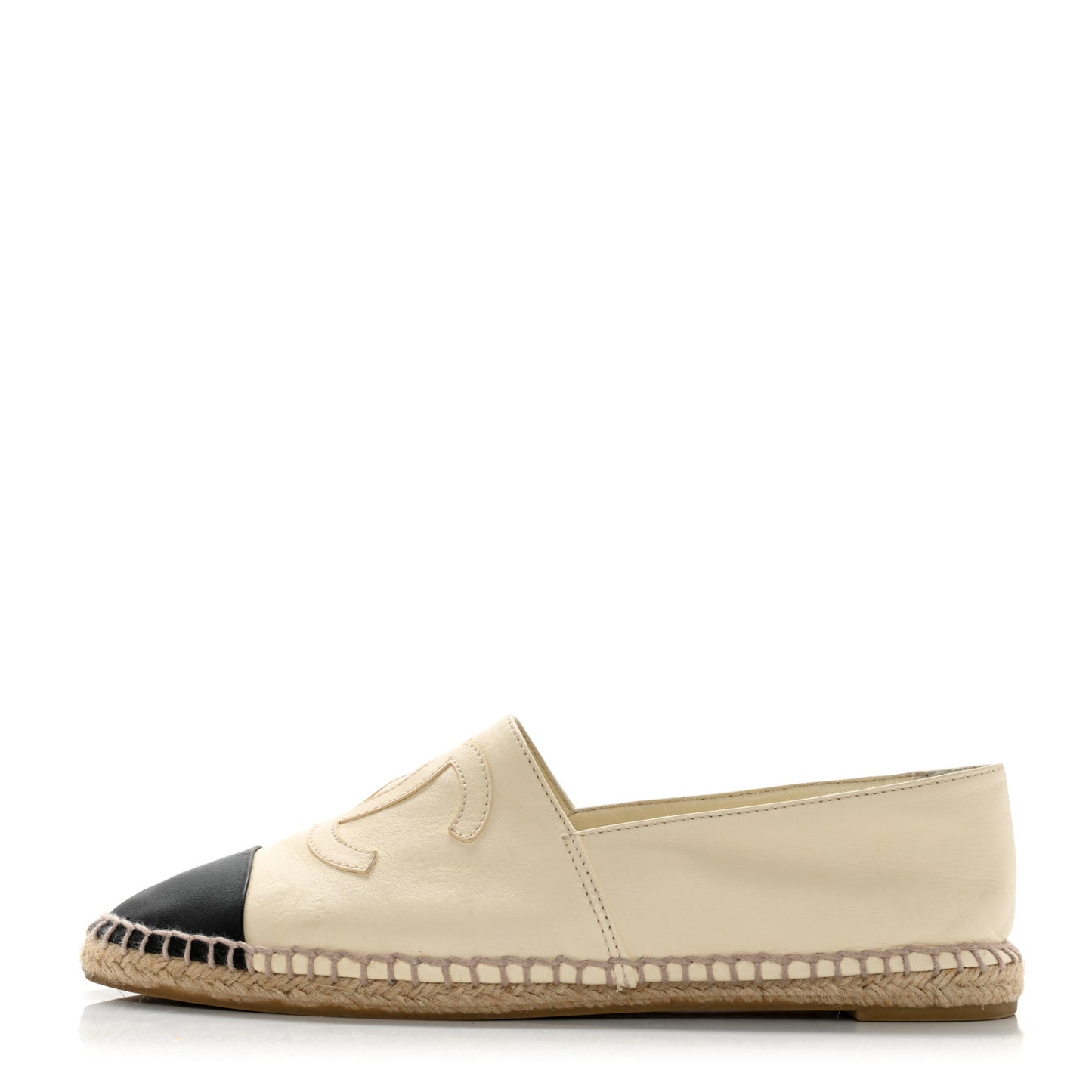 Lambskin CC Espadrilles 39 White Black