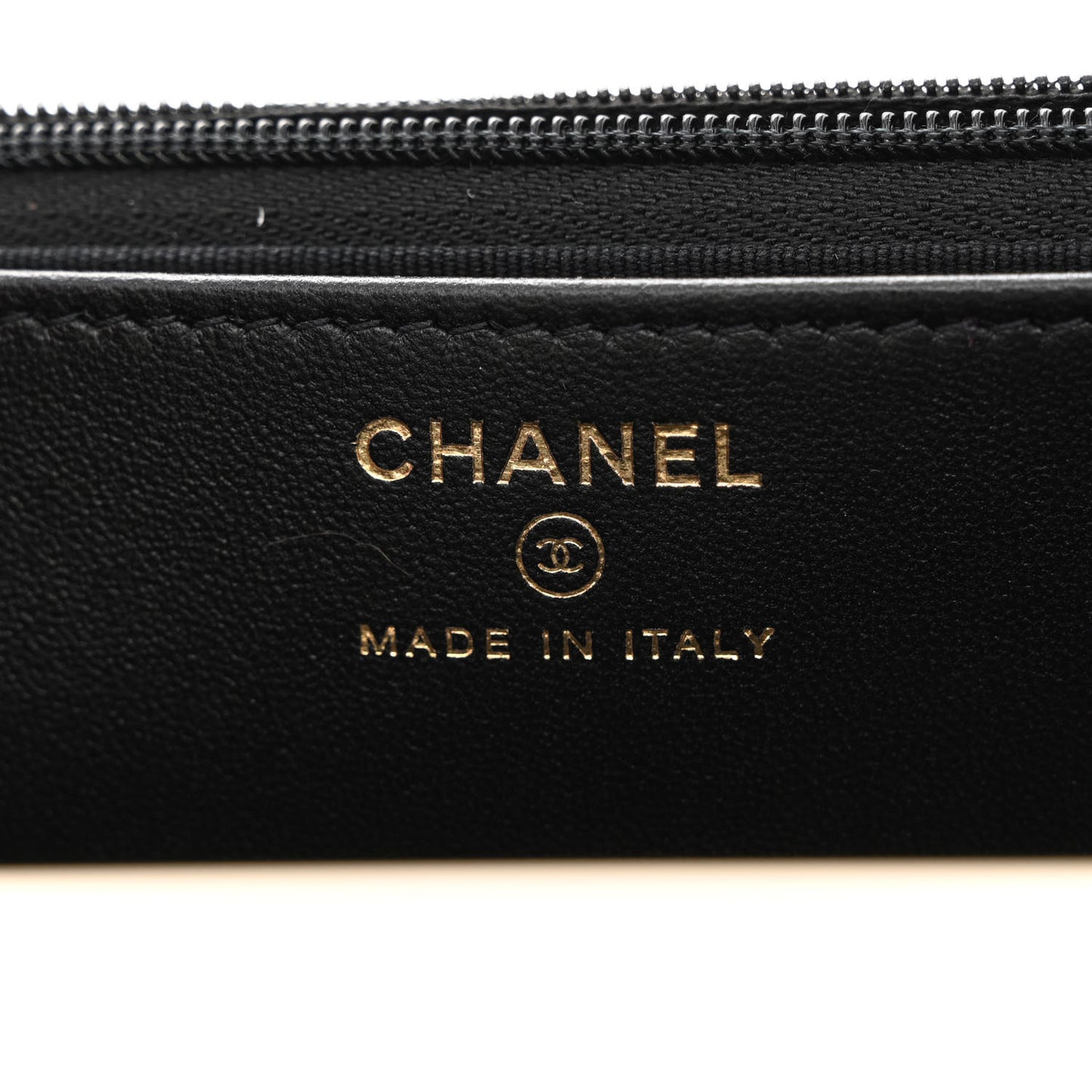 Lambskin Quilted Top Handle Wallet On Chain WOC Black