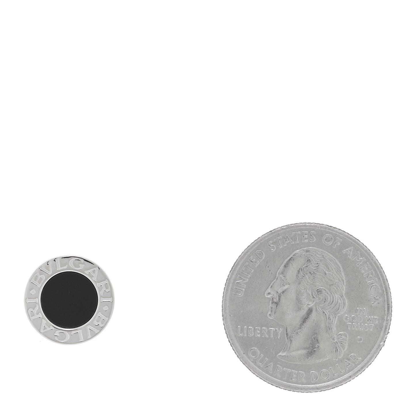 18K White Gold Black Onyx BVLGARI BVLGARI Single Stud Earring