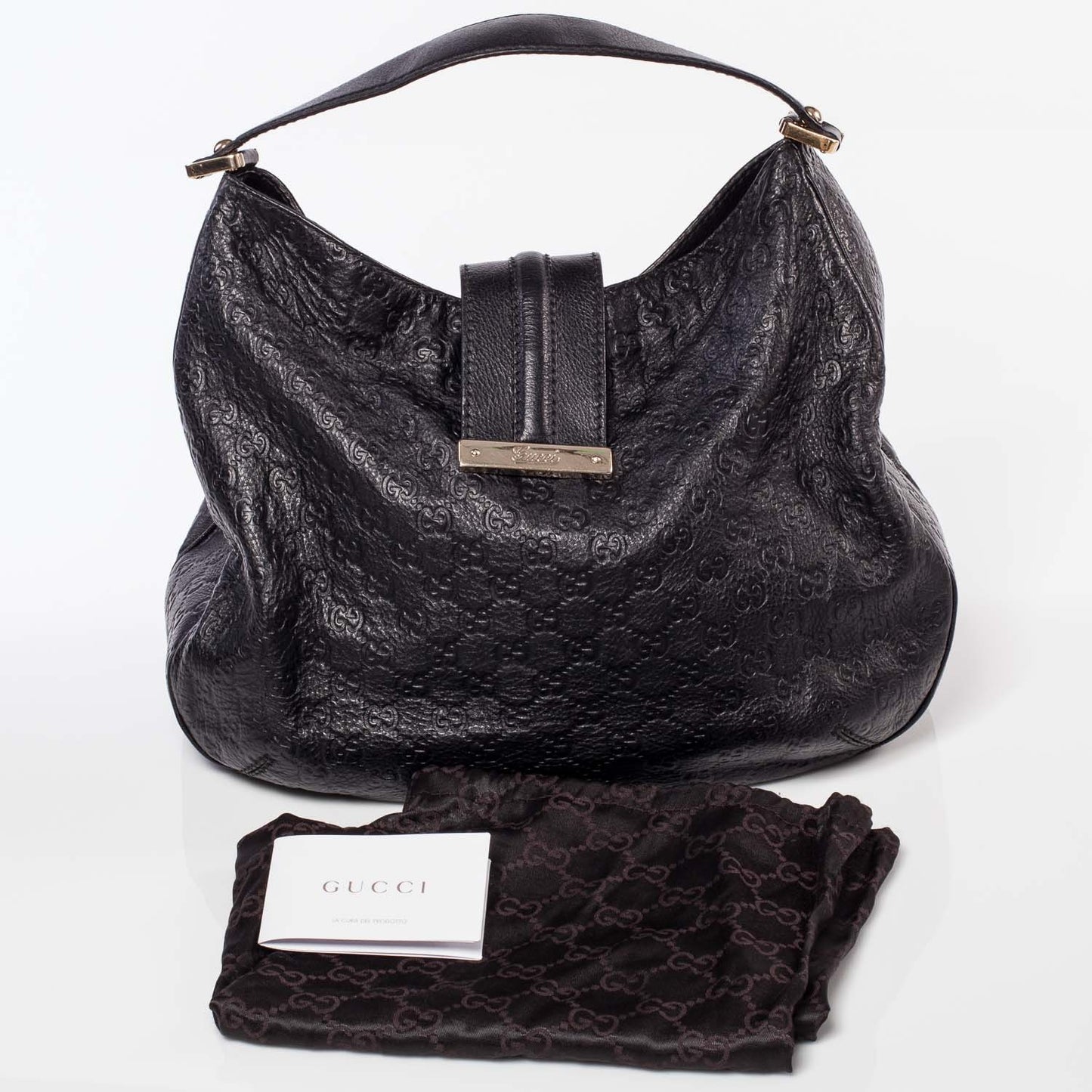 Guccissima New Ladies Web Hobo Black