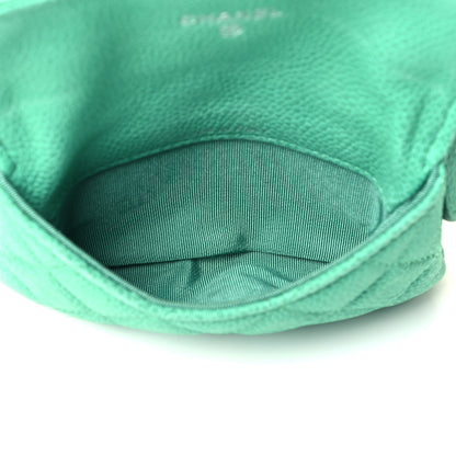 Chanel Iridescent Caviar Quilted CC Card Holder Green 4 of 4