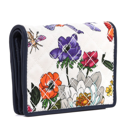 Gucci Canvas Flora Floral Trapuntata Zumi Card Case Wallet Great White Multicolor Blue Agata 3 of 8