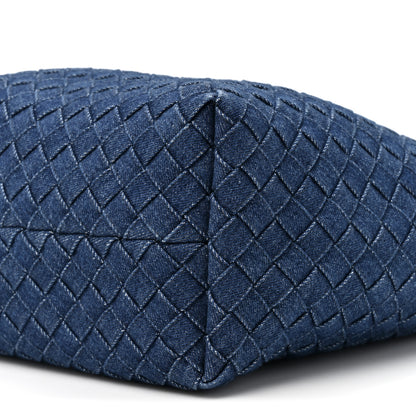 Bottega Veneta Denim Intrecciato Small Shopper Tote Blue 9 of 10