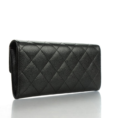 Chanel Caviar Quilted Large Gusset Flap Wallet Black 3 of 8