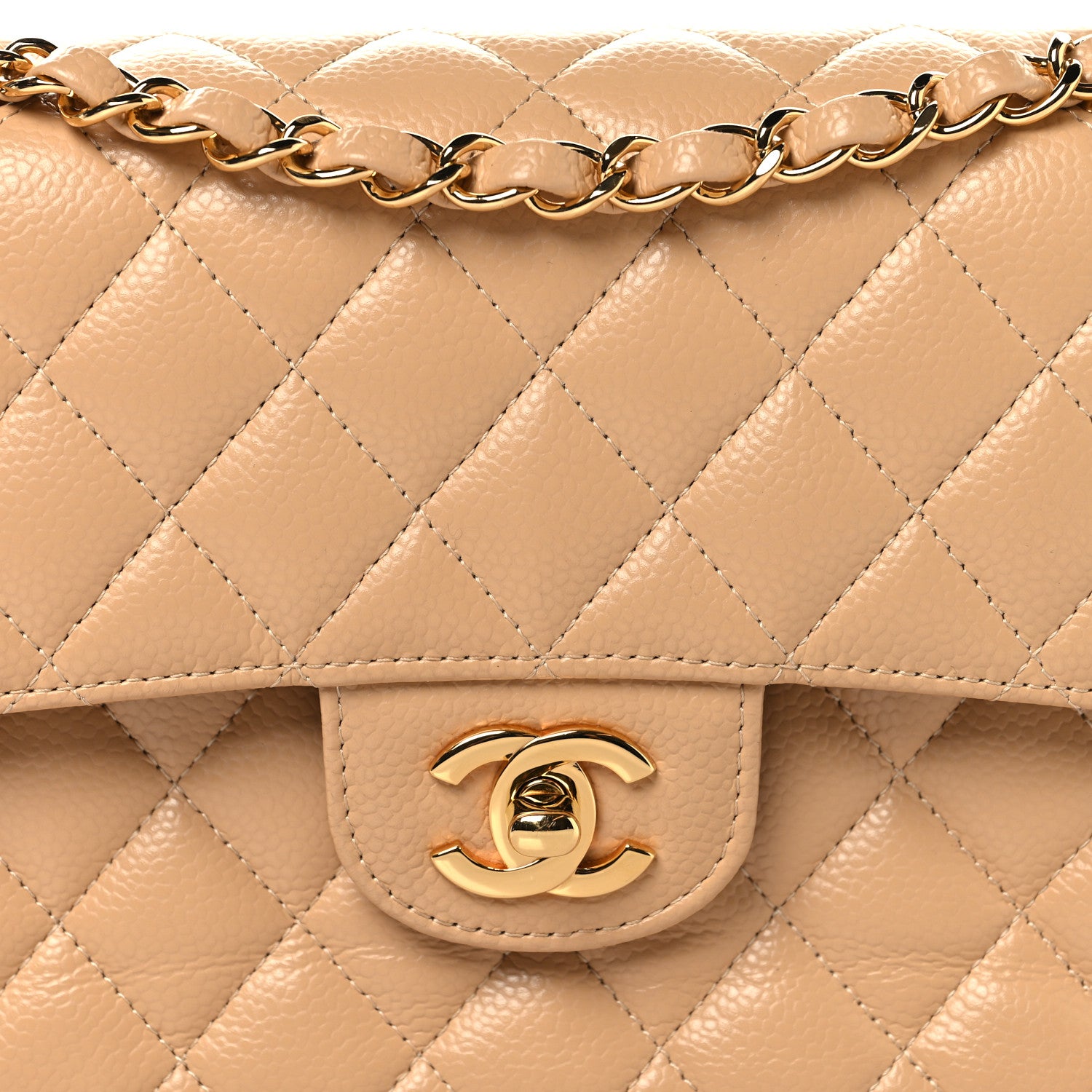 Chanel Caviar Quilted Small Double Flap Beige 8 of 11