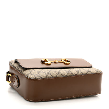 Gucci GG Supreme Monogram Small Horsebit 1955 Shoulder Bag Beige Brown Sugar 4 of 11