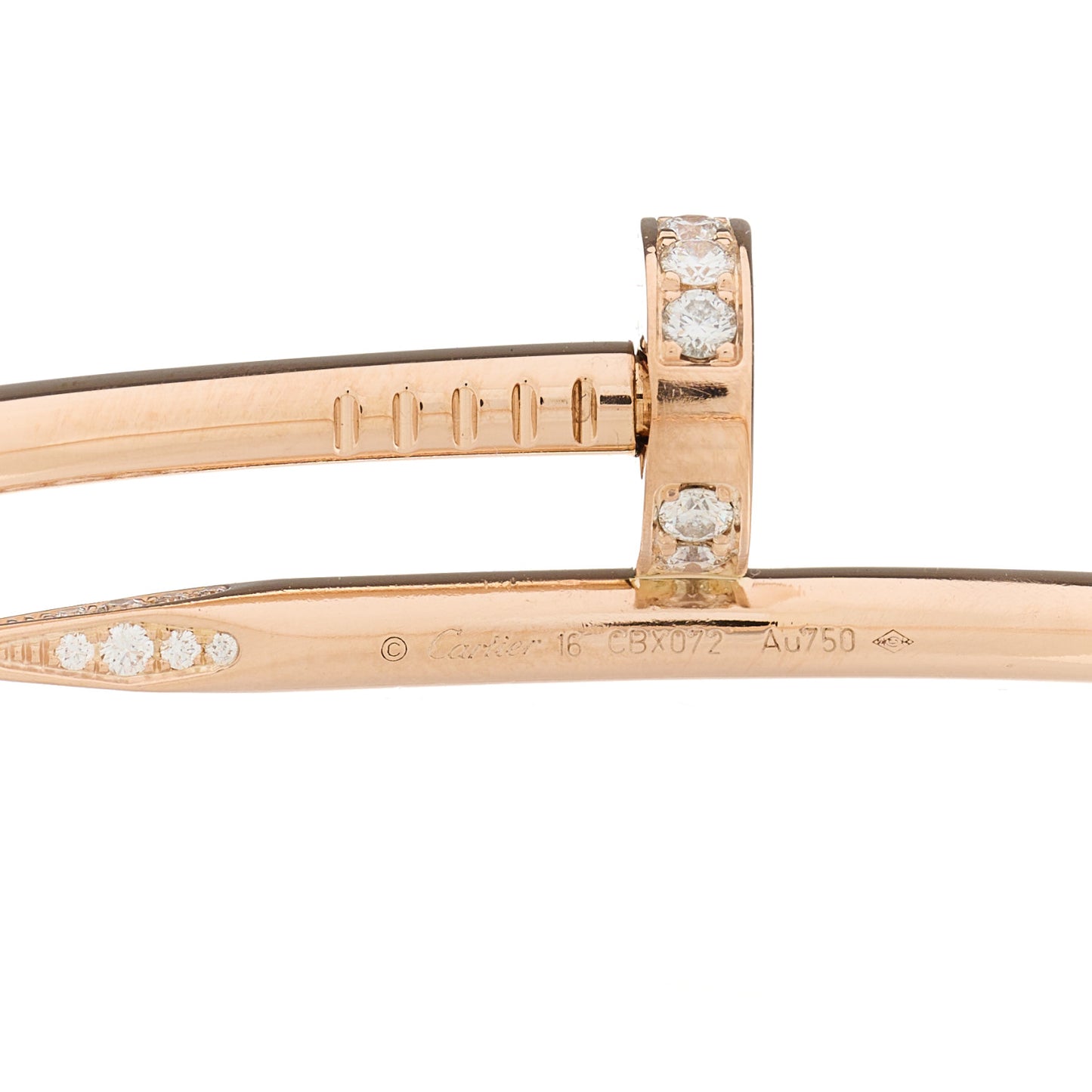 18K Pink Gold Diamond Juste Un Clou Bracelet 16