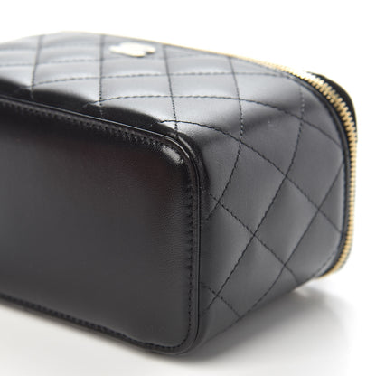 Chanel Lambskin Quilted Small Vanity Case With Chain Black 9 of 10