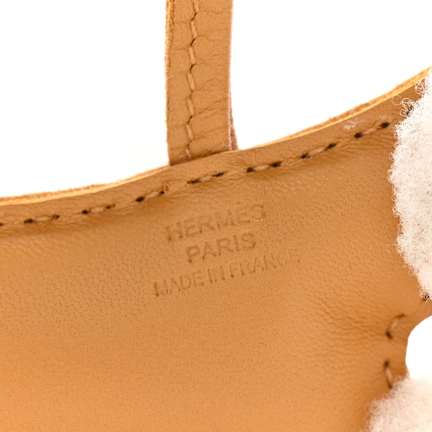 Hermes Milo Lambskin Shearling Budy Charm Sesame 3 of 4