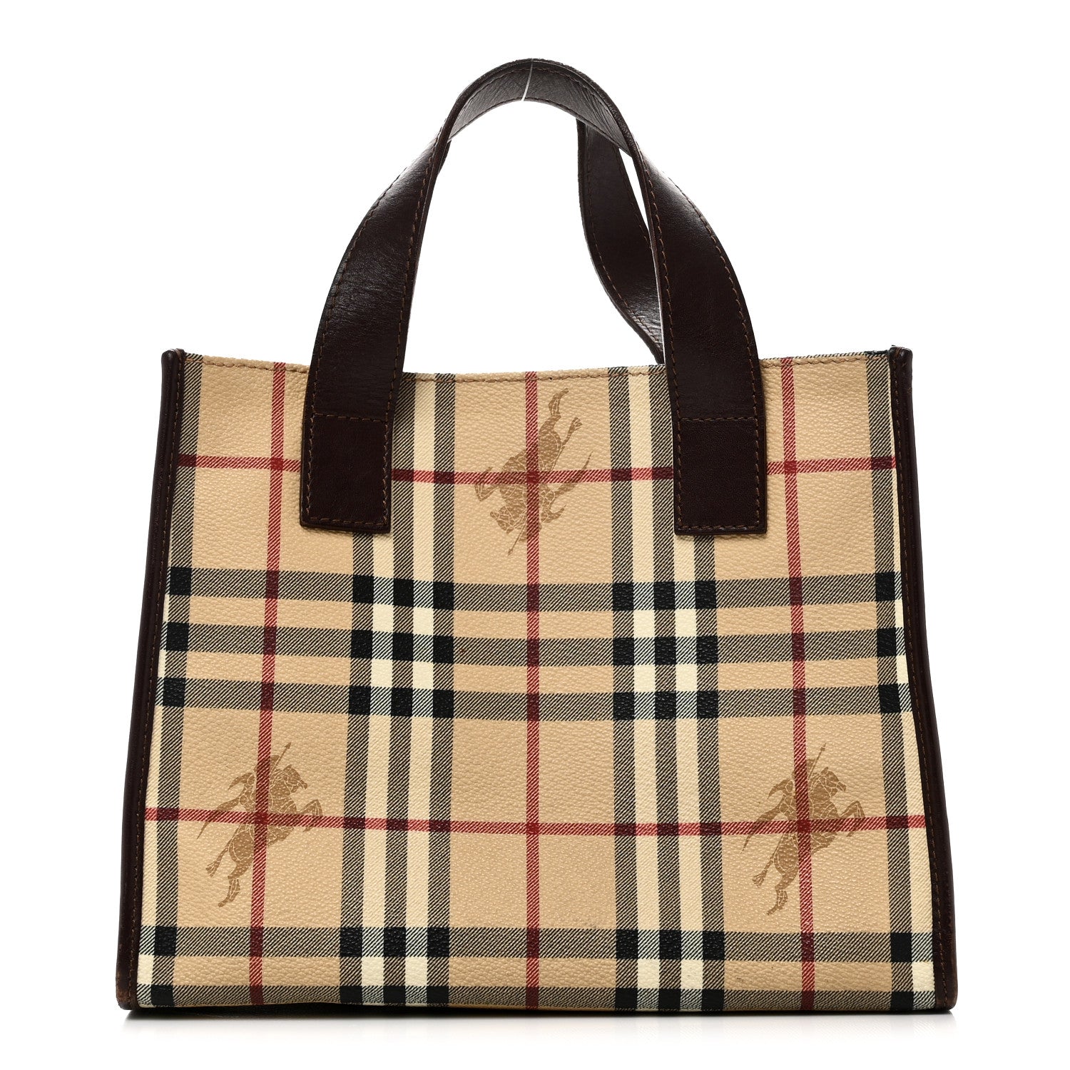 Burberry Haymarket Check Small Tote Brown 1 of 10