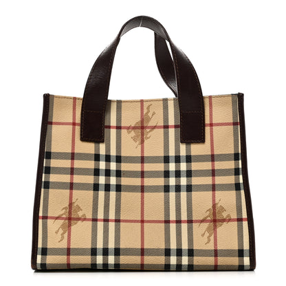 Burberry Haymarket Check Small Tote Brown 1 of 10