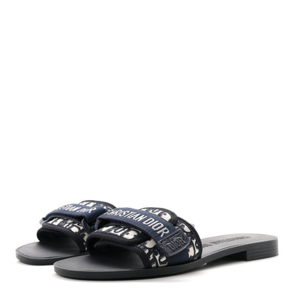 Christian Dior Nylon Oblique Dio(r)evolution Slide Sandals 39 Deep Blue 4 of 10