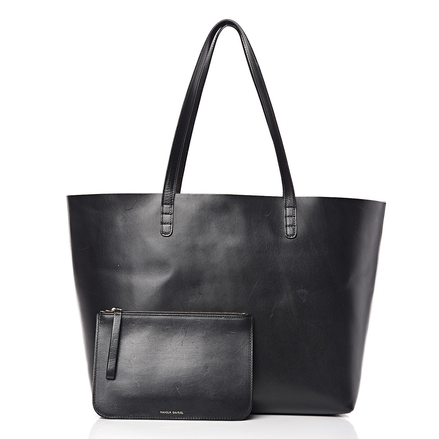 Mansur Gavriel Calfskin Large Shopping Tote Black Flamma 3 of 24