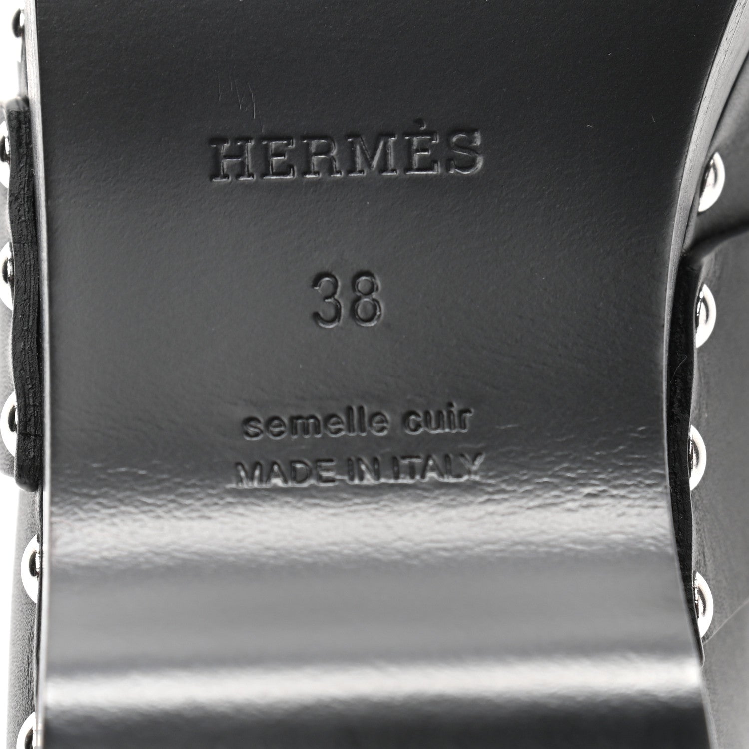 Hermes Calfskin Calya Mules 38 Black 6 of 7