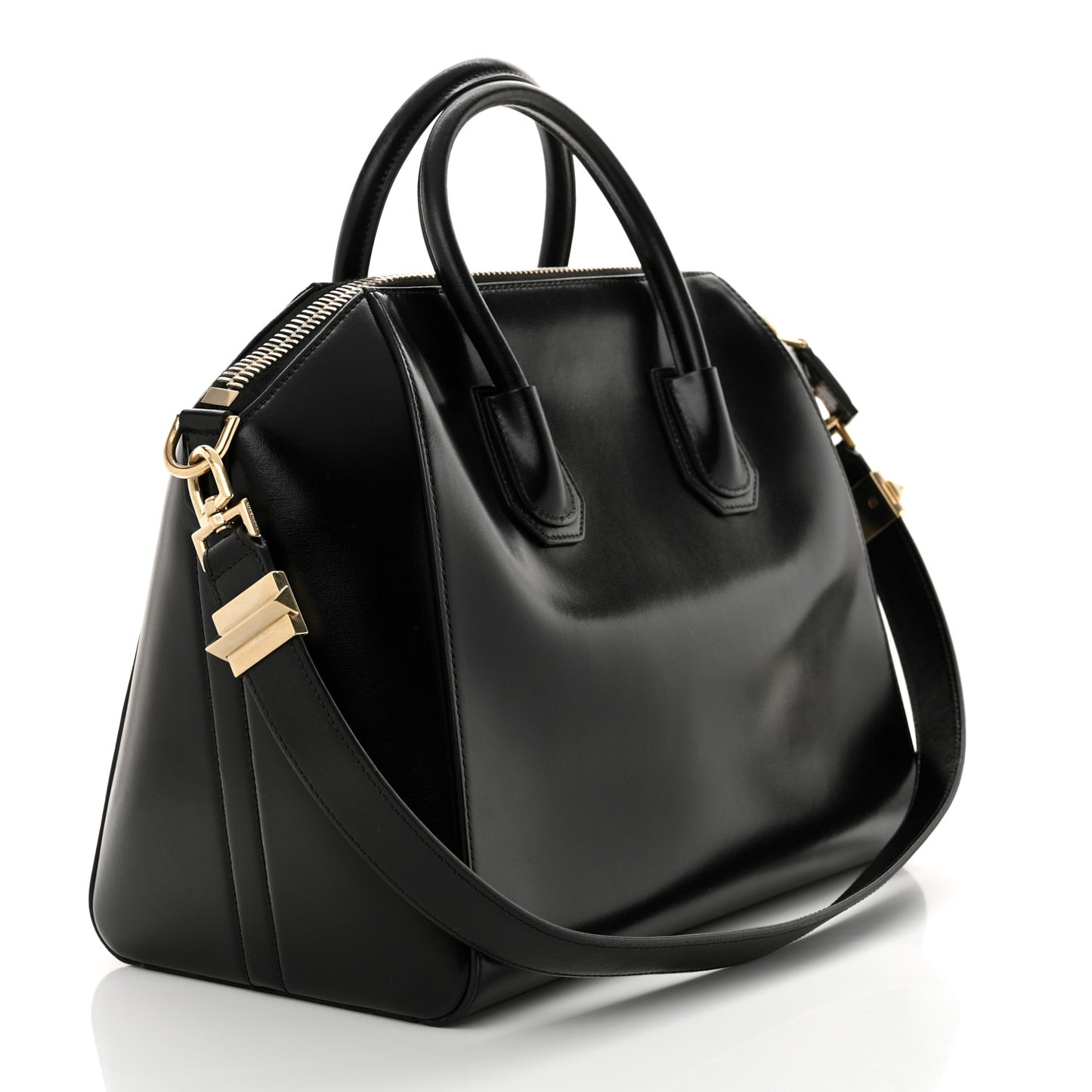 Shiny Lord Calfskin Medium Antigona Black