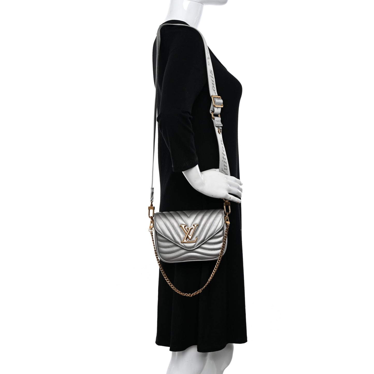 Calfskin New Wave Multi Pochette Metallic Grey