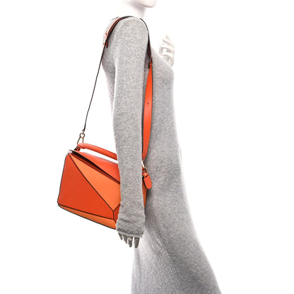 Loewe Calfskin Medium Puzzle Bag Orange Multi 2 of 10