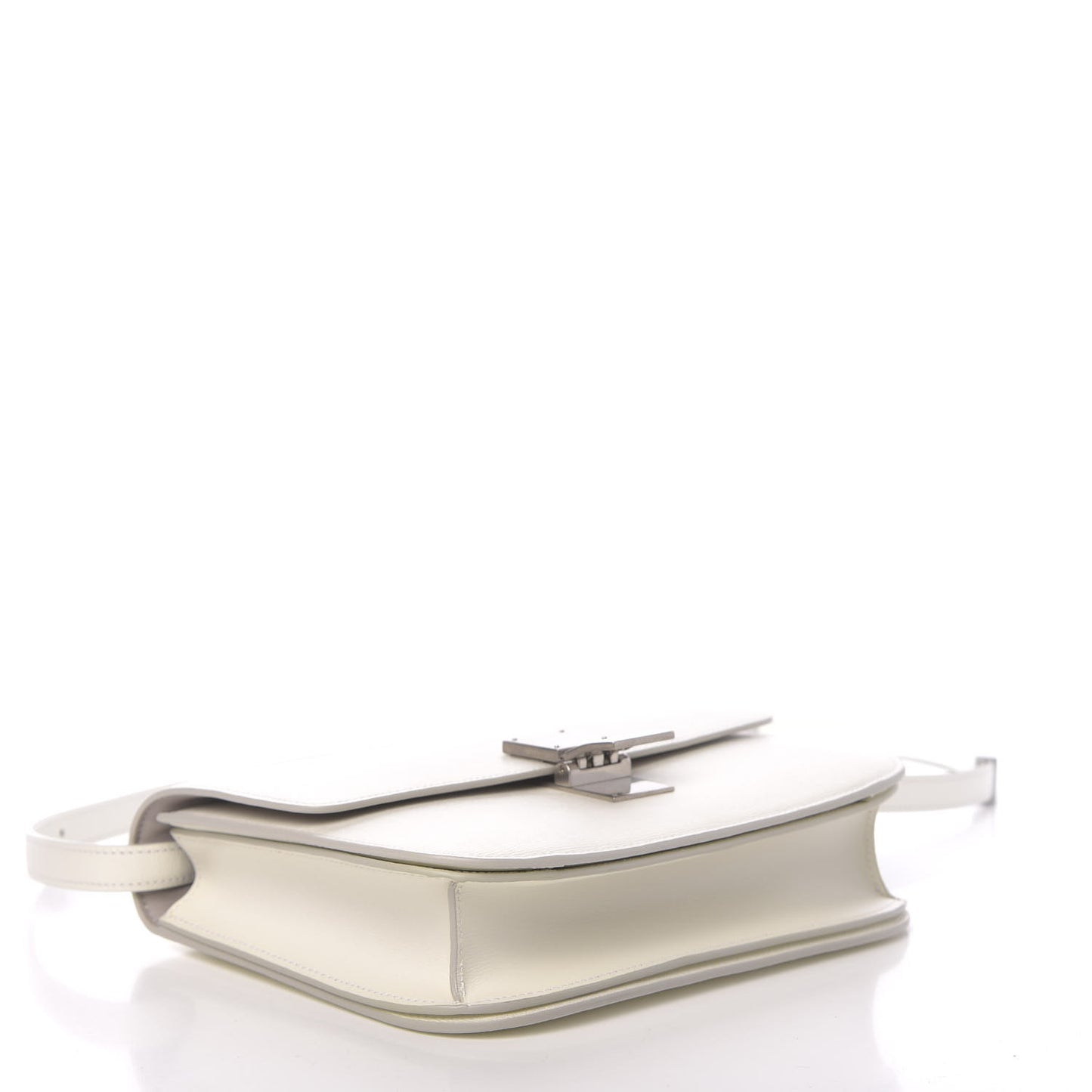 Liege Calfskin Medium Classic Box Flap Bag White