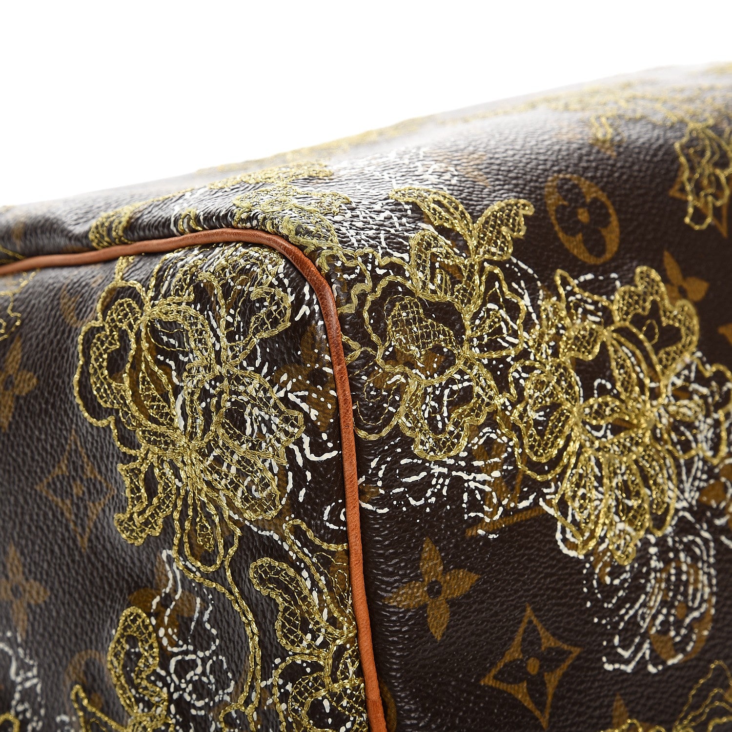 Louis Vuitton Monogram Dentelle Speedy 30 Gold 10 of 14