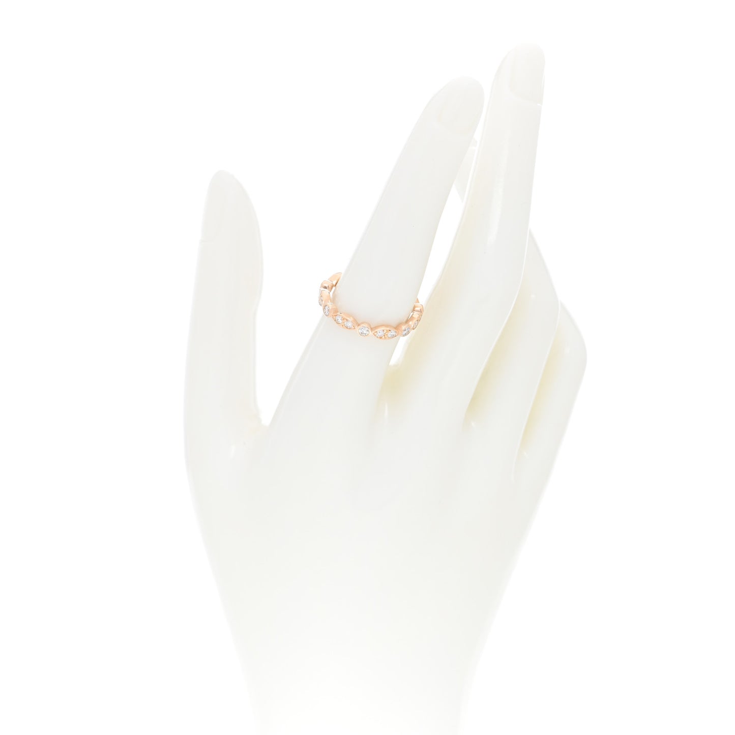 18K Rose Gold Diamond Jazz Band Ring 54 7