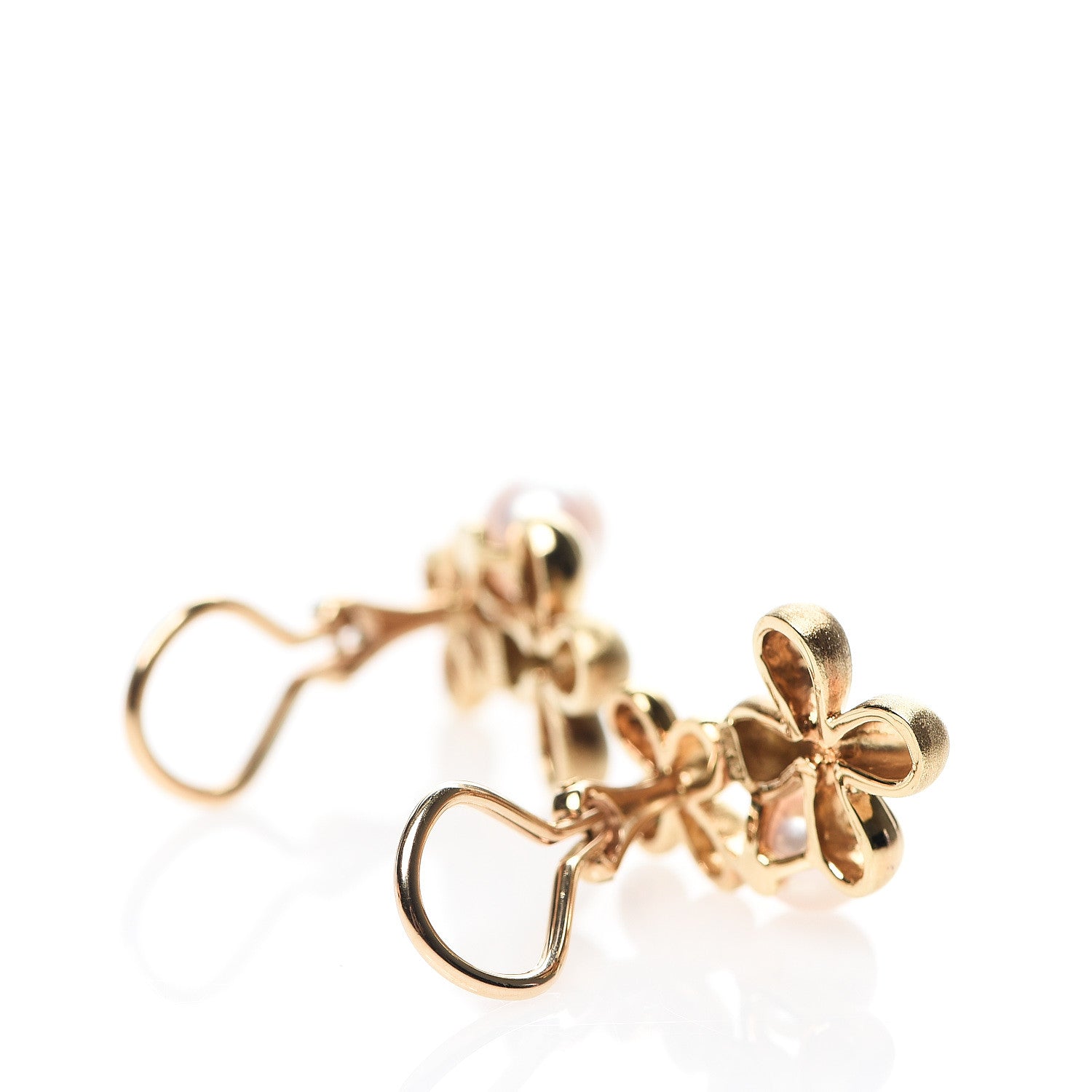 Mikimoto 18K Yellow Gold 6mm Akoya Pearl Flower Clip-On Earrings 4 of 4