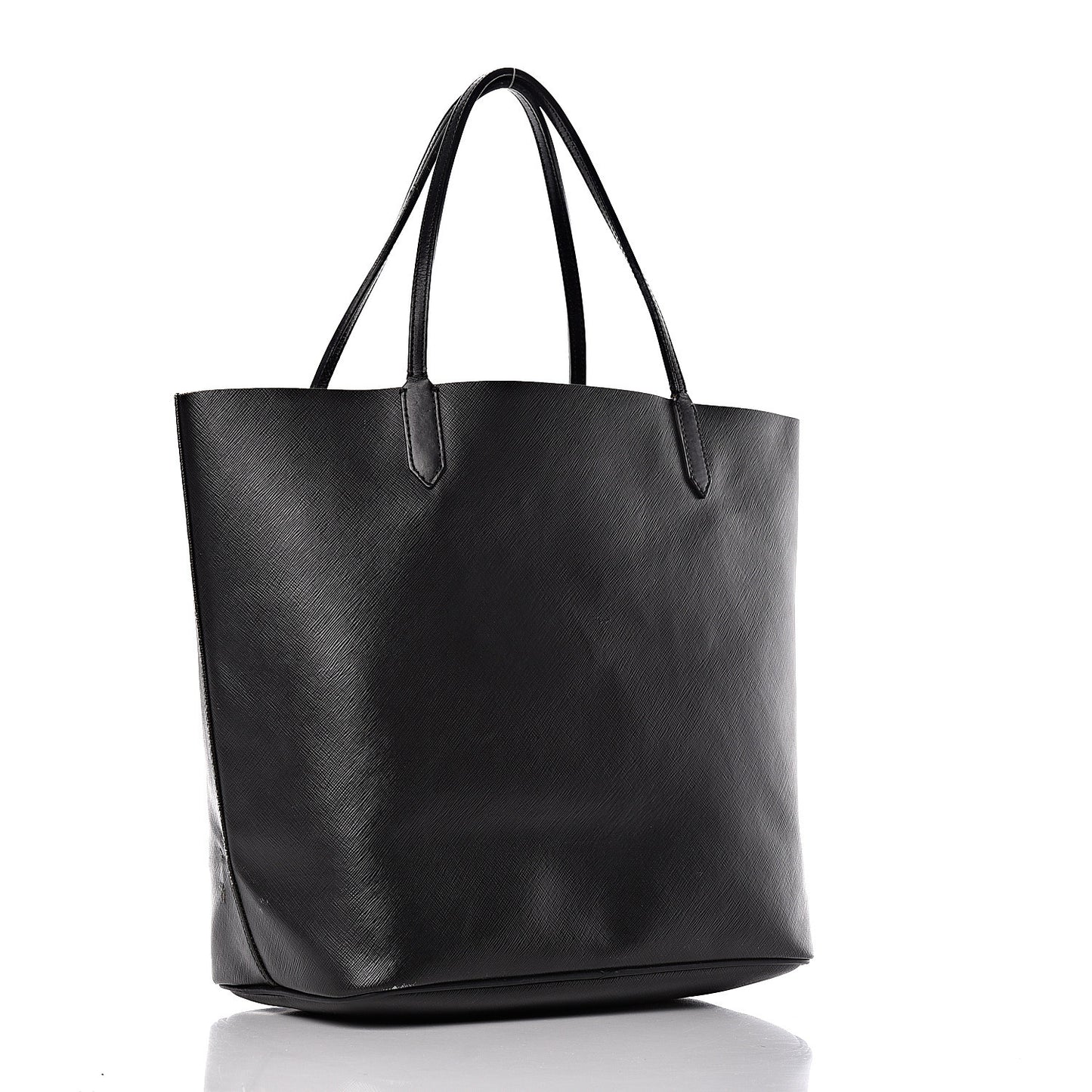 Textured Coated Canvas Pixel Madonna Print Medium Antigona Tote Black