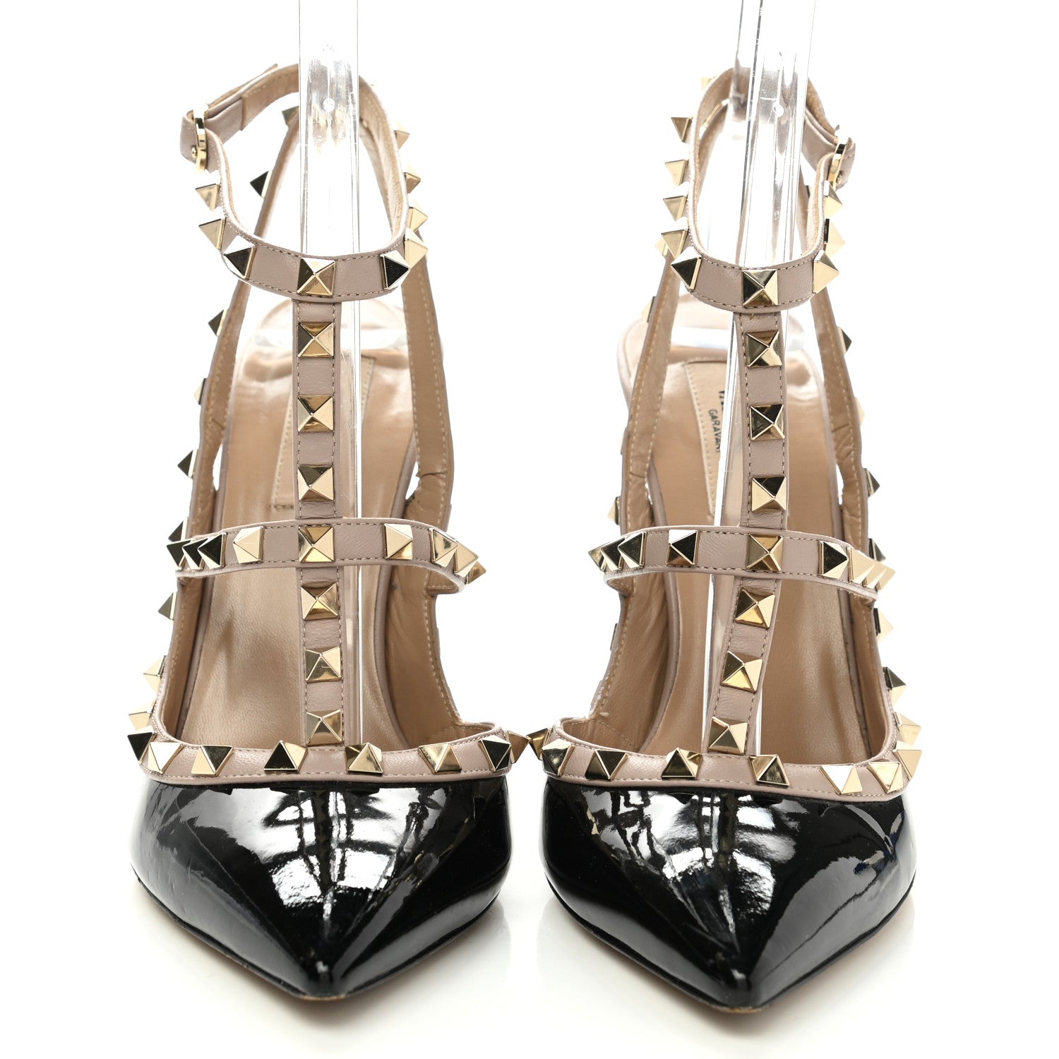 Valentino Garavani Patent Nappa Rockstud Ankle Strap 100mm Pumps 39.5 Black Poudre 2 of 8
