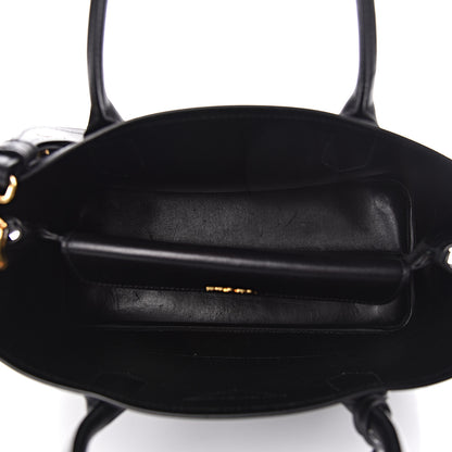 Prada City Calfskin Cuir Medium Mirage Double Bag Black 6 of 11
