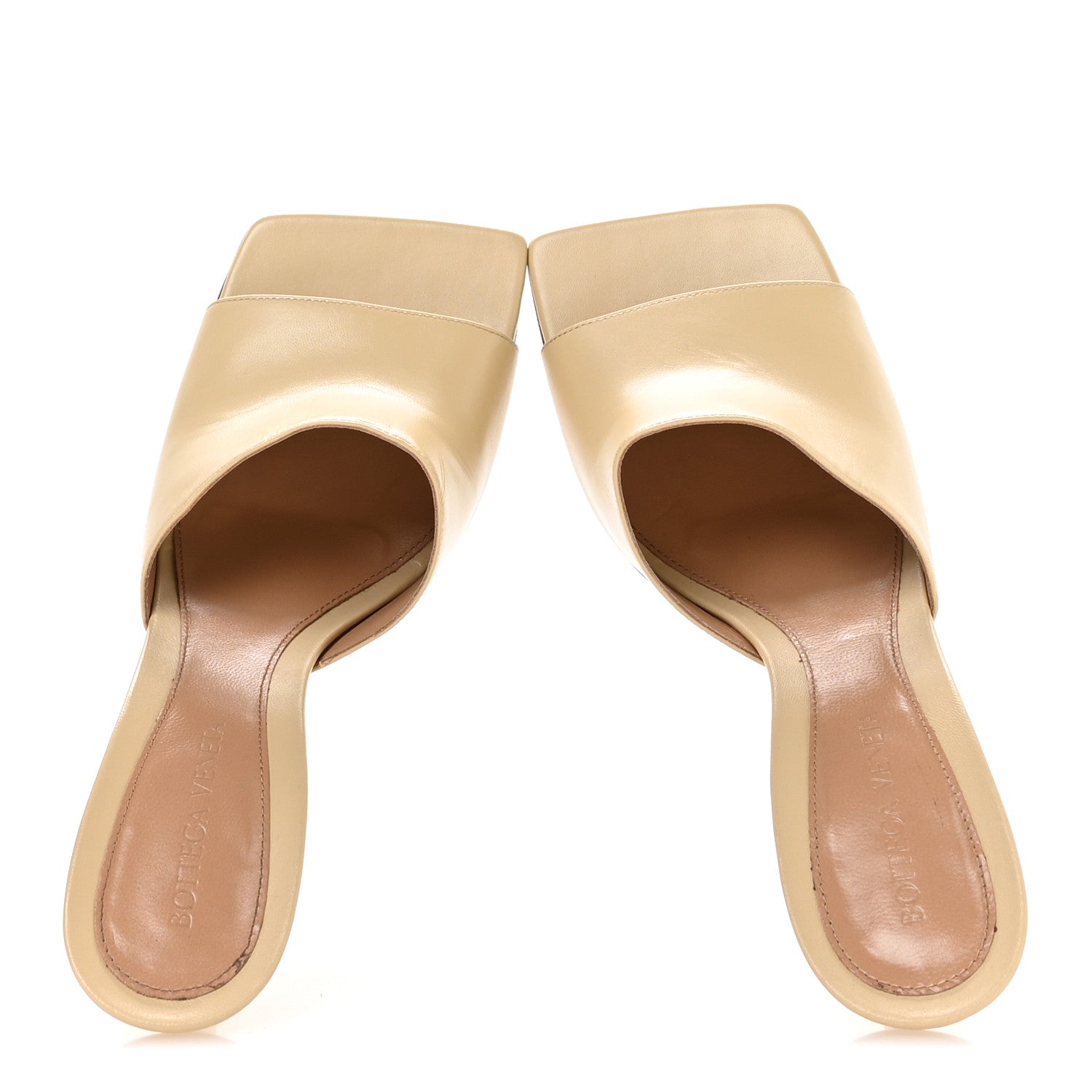 Bottega Veneta Lambskin Stretch Mule Sandals 38.5 Nude 2 of 8