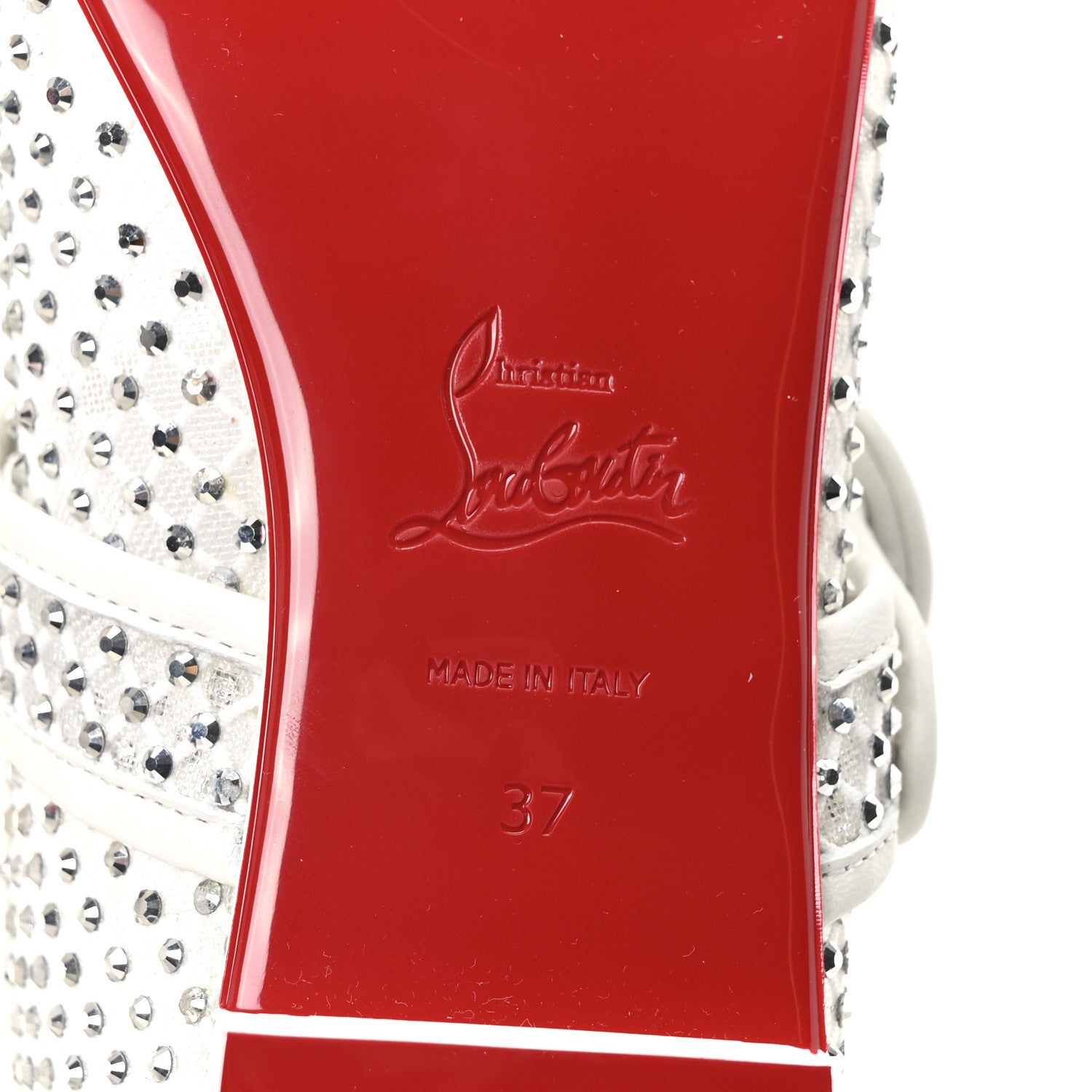 Christian Louboutin Crystal Mamastrapitina Strass Mesh Ballerina Flats 37 White 7 of 9