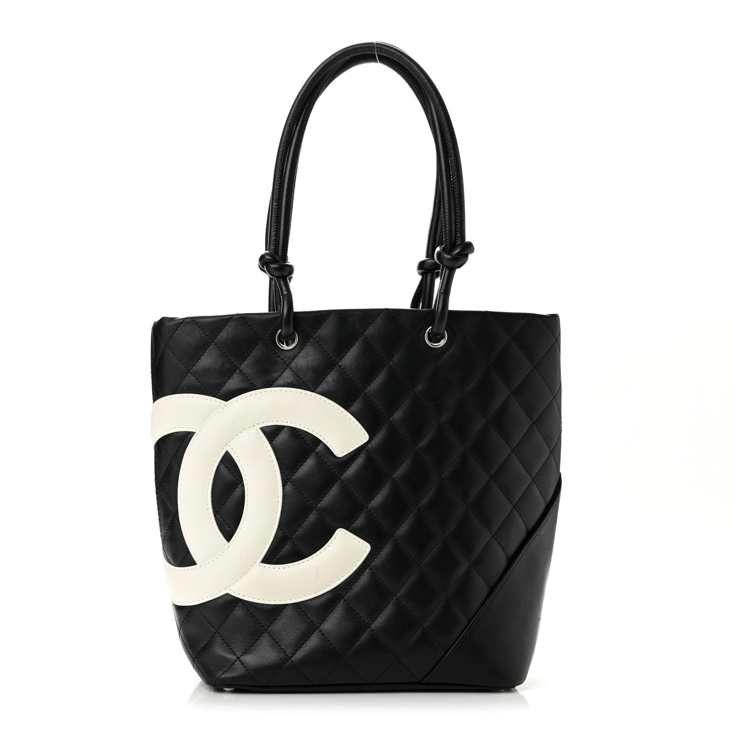 Chanel Calfskin Quilted Medium Cambon Tote Black White 1 of 13