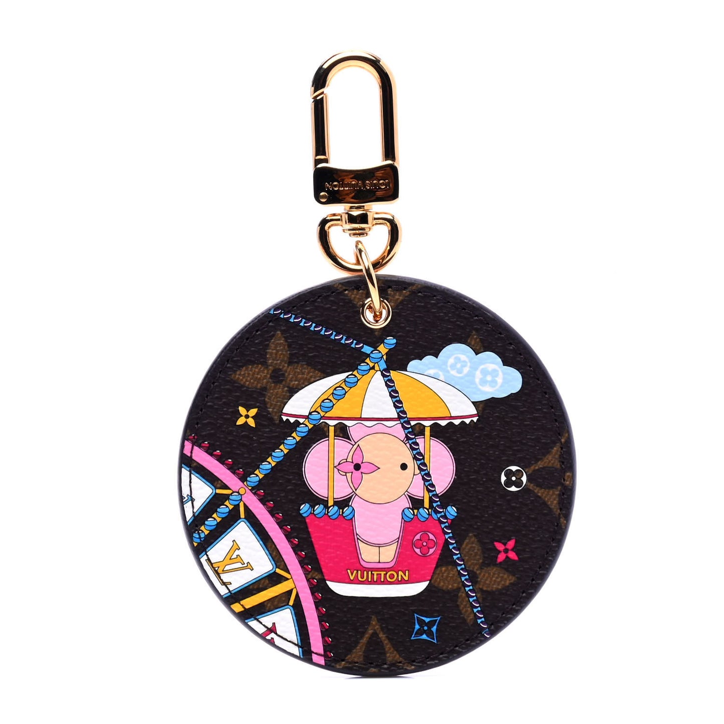 Monogram 2020 Christmas Animation Big Wheel Bag Charm Key Ring Rose Ballerine
