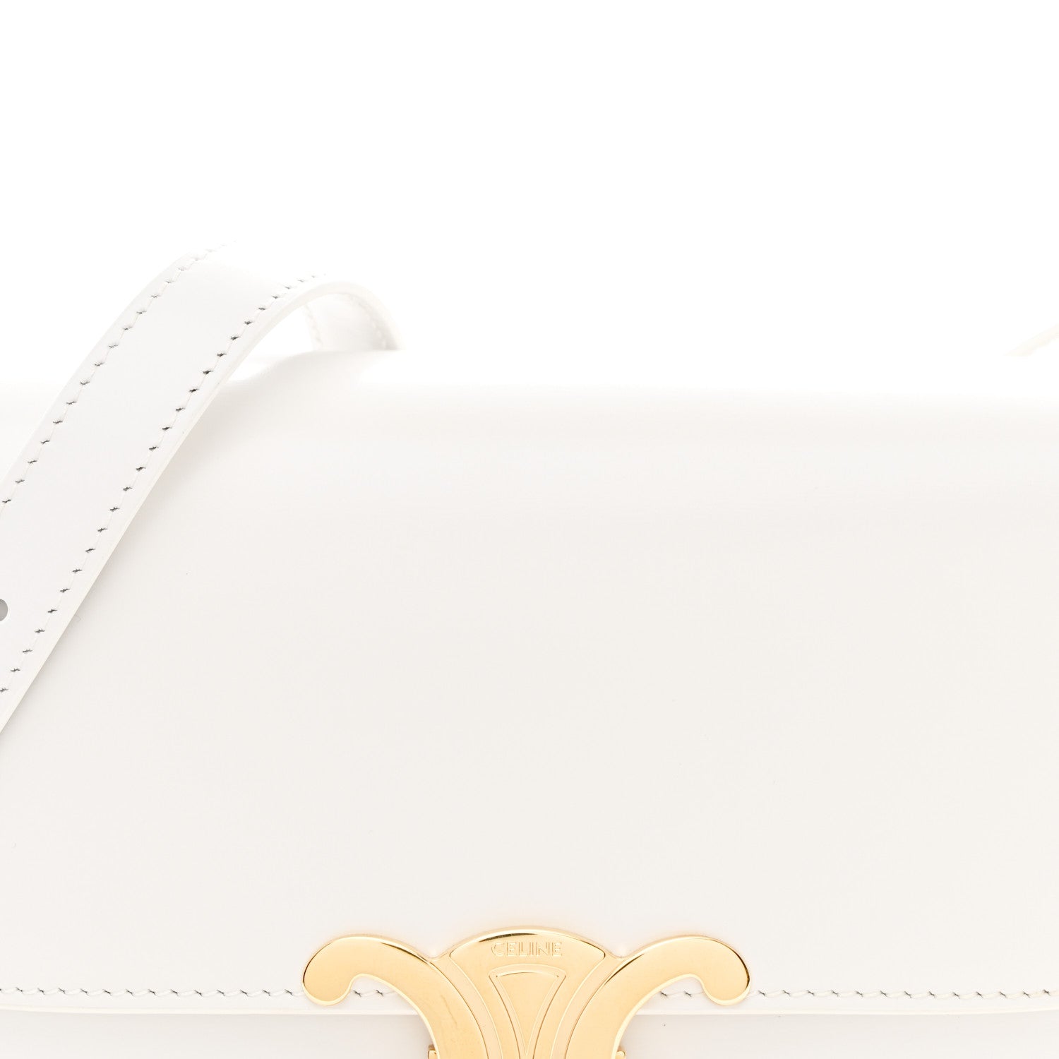 Celine Shiny Calfskin Teen Triomphe White 8 of 10