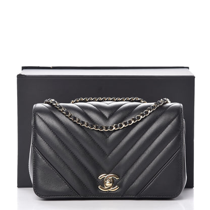Chanel Calfskin Chevron Quilted Mini Statement Flap Black 11 of 11