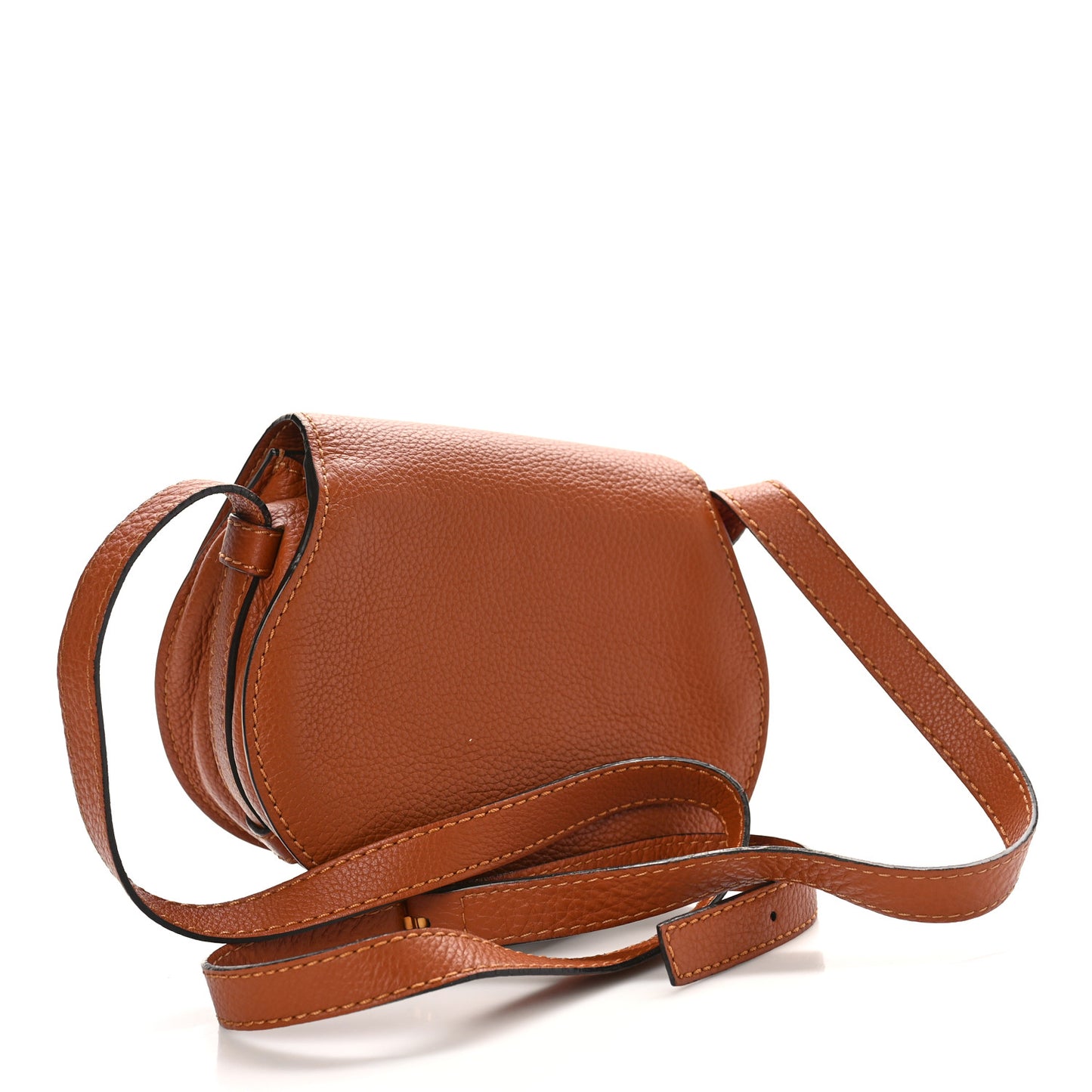 Calfskin Mini Marcie Round Crossbody Bag Tan