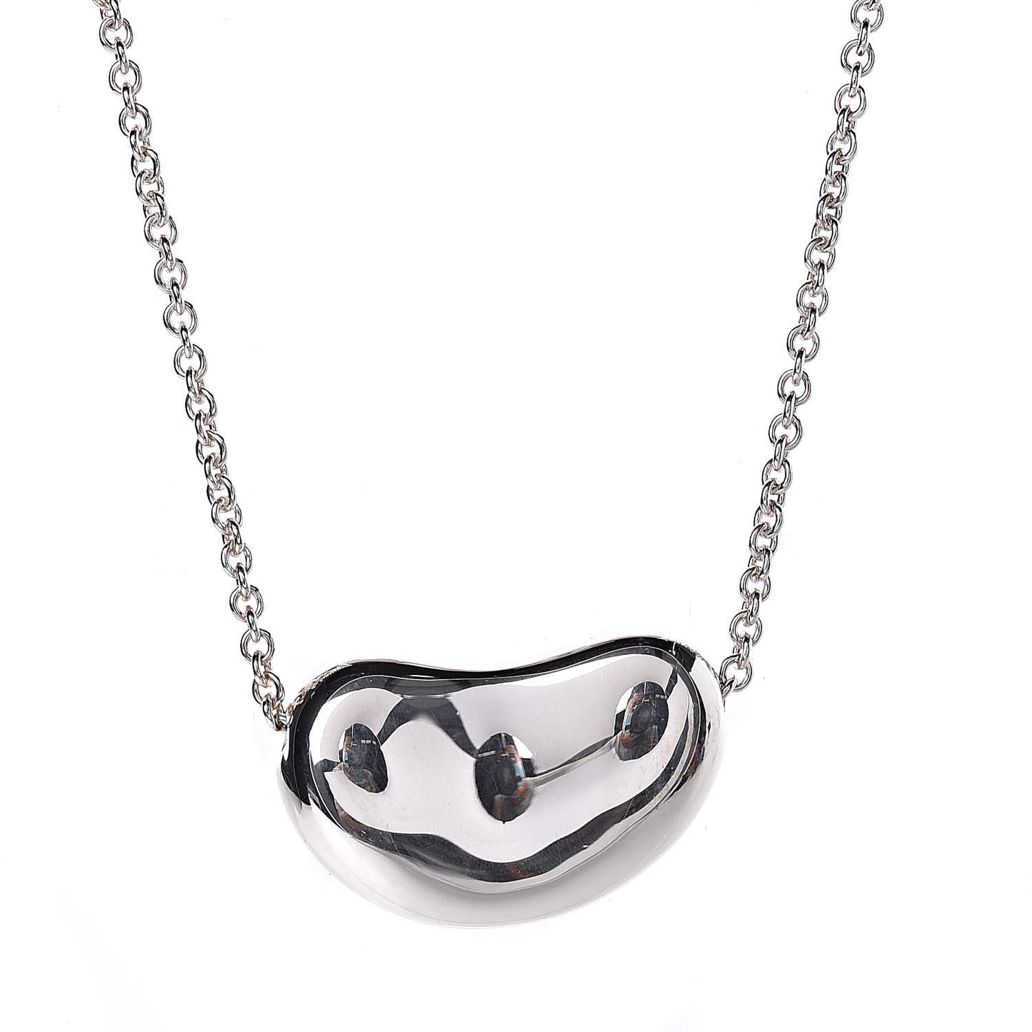 Sterling Silver 20mm Elsa Peretti Bean Pendant Necklace