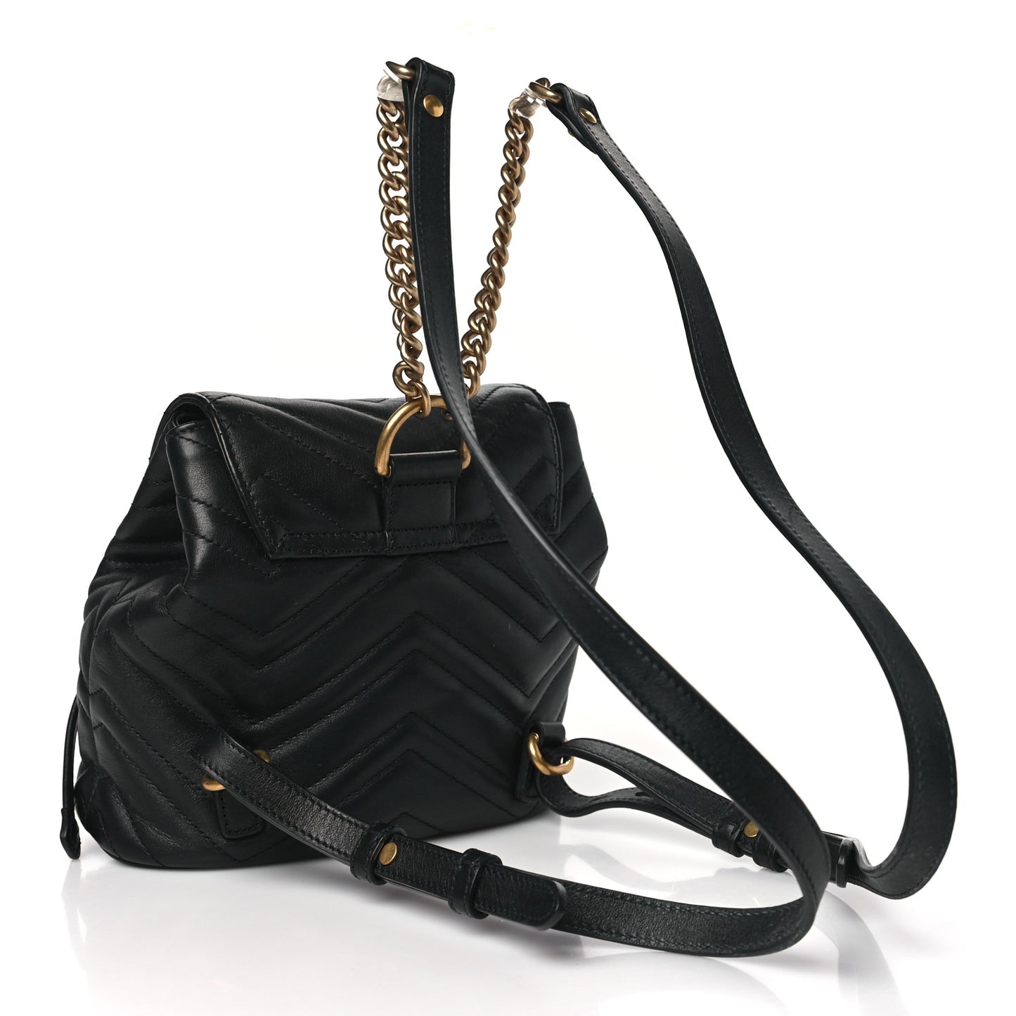 Calfskin Matelasse GG Marmont Flap Backpack Black