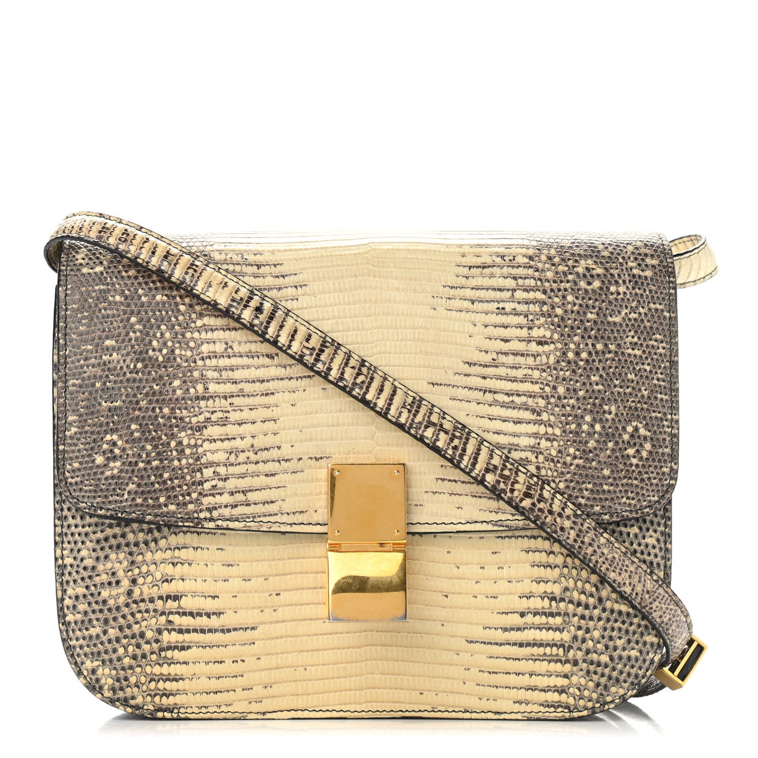 Celine Lizard Medium Classic Box Flap Bag Natural 1 of 9