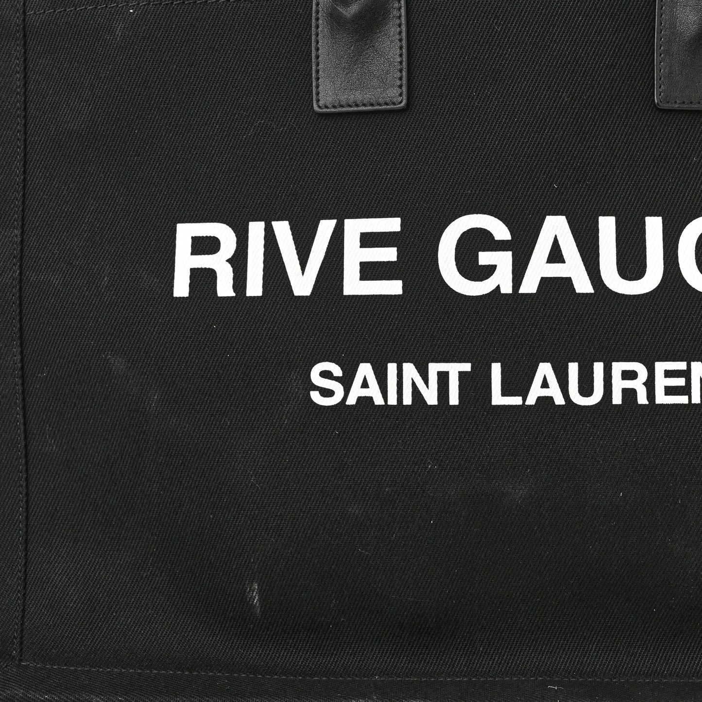 Linen Calfskin Rive Gauche Tote Black