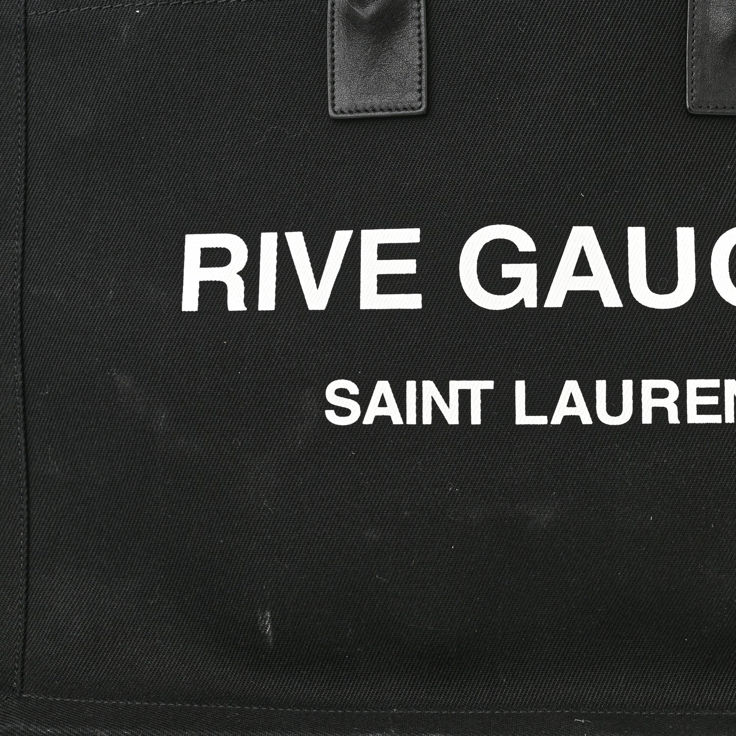 Saint Laurent Linen Calfskin Rive Gauche Tote Black 10 of 11