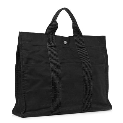Hermes Canvas Herline MM Tote Grey 2 of 13