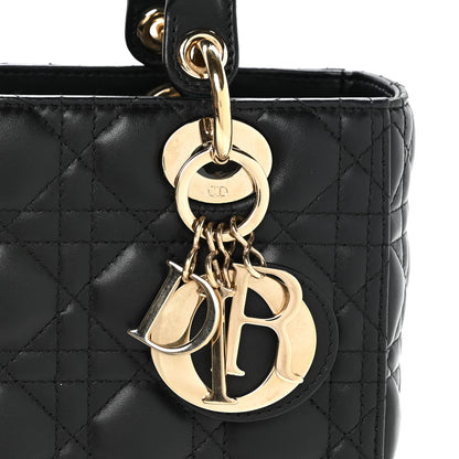 Christian Dior Lambskin Cannage Medium Lady Dior Black 7 of 9
